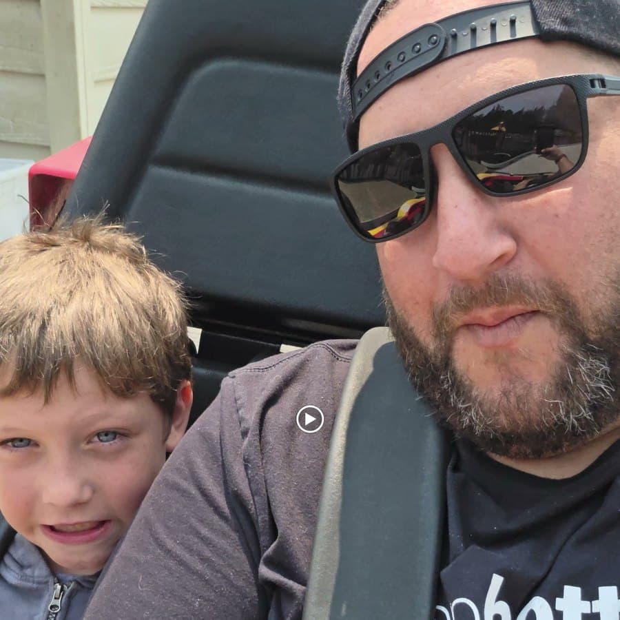Bobby and his son wearing an ionbottles shirt